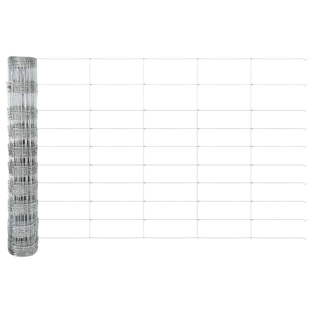 Wildzaun Silber 50 x 1 m Verzinkter Stahl